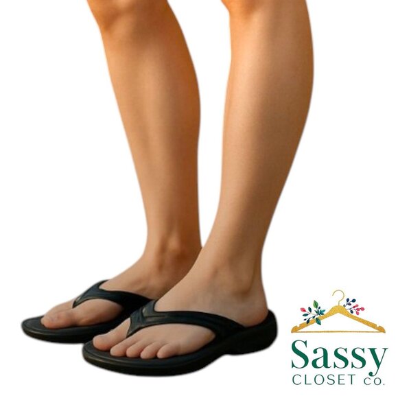 OOFOS OOriginal Black Orthotic Sandals – Women’s Size 10 Comfort Shoe - Picture 1 of 6